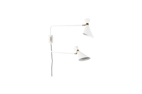 Shady white double wall lamp Clipped