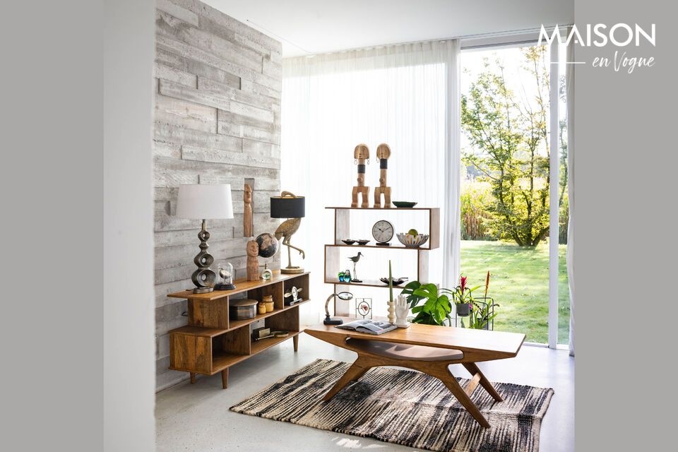 Enhanced by a vibrant yellow hue, it adds a cheerful, modern touch to any room