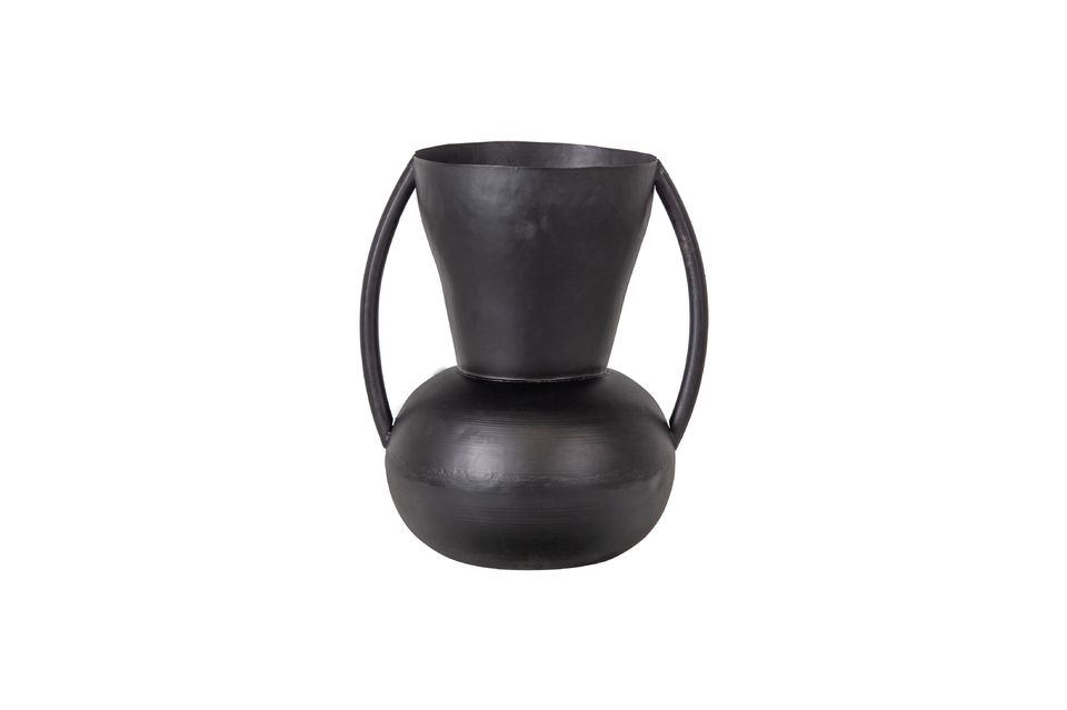 Siep black metal vase Woood