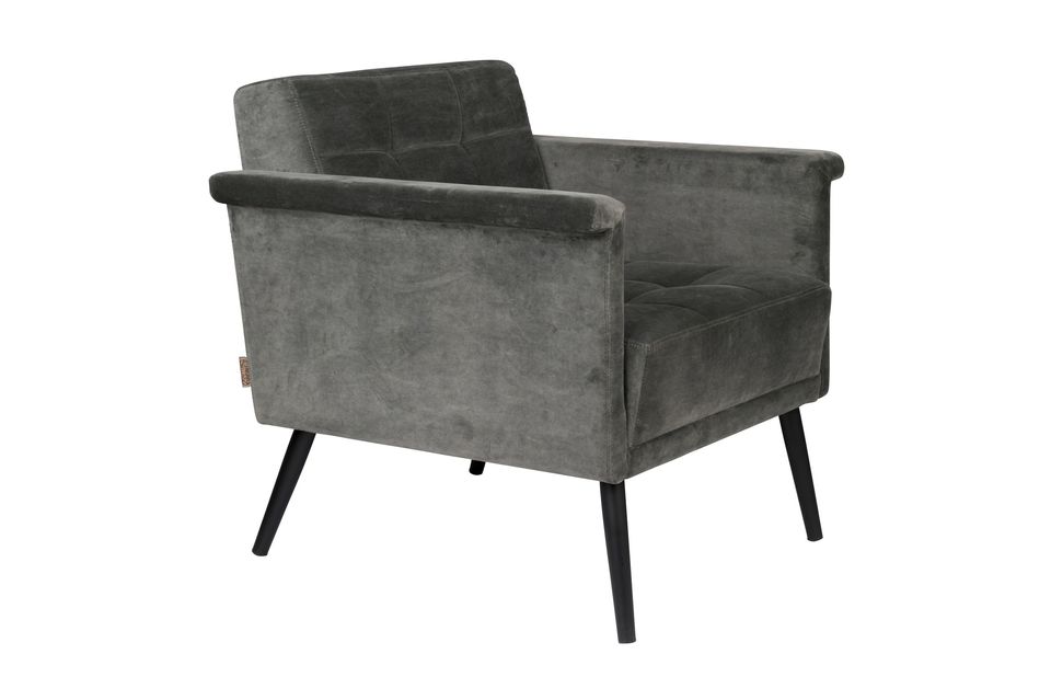 Sir William vintage grey lounge chair - 6