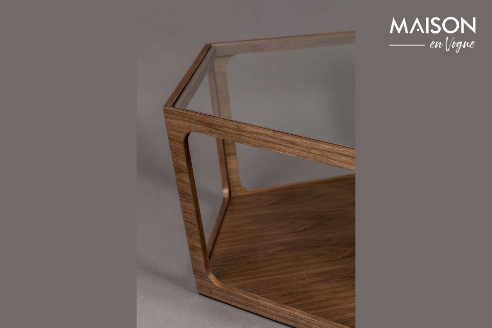 It displays the soft colours of a walnut wood veneer