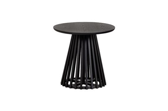 Slats black wooden side table Clipped
