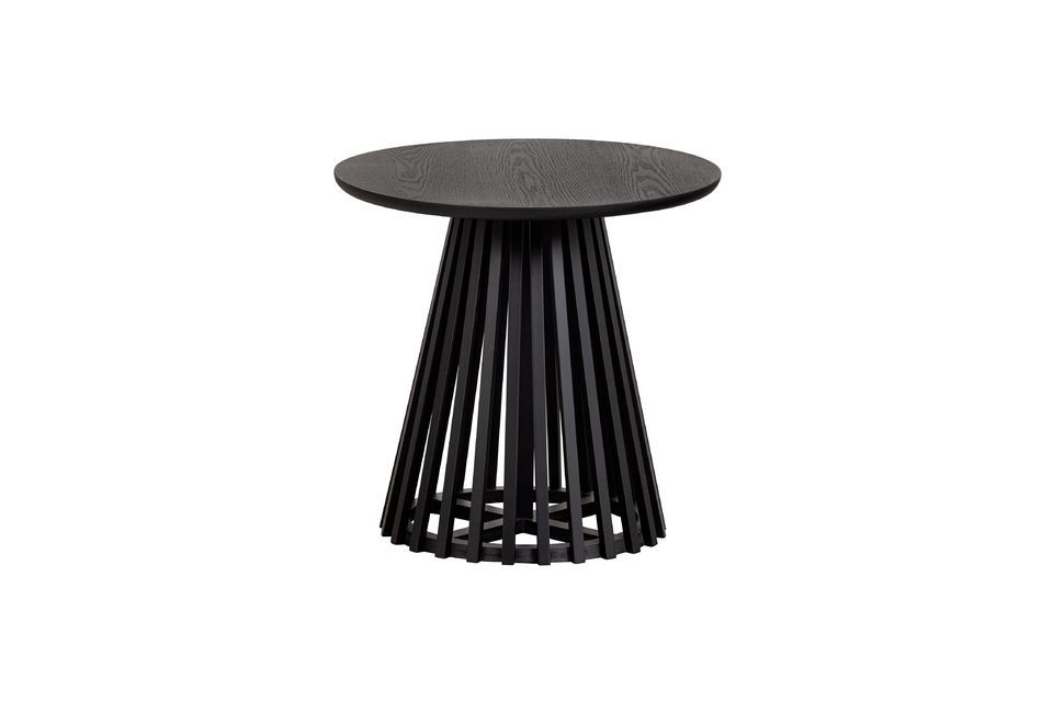 Slats black wooden side table Vtwonen