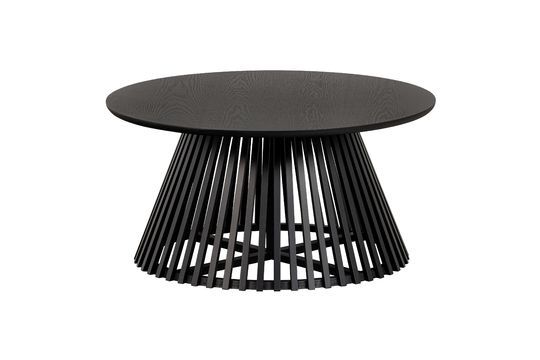 Slats black wooden side table Clipped