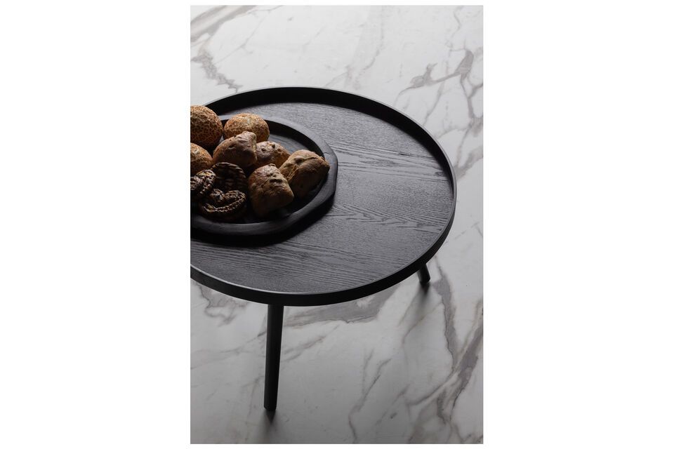Versatile side table with black wood