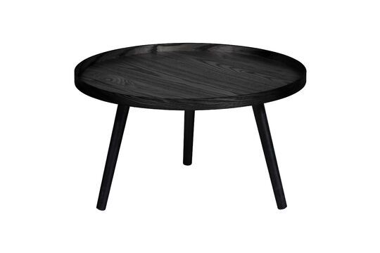 Small black wood side table Mesa Clipped