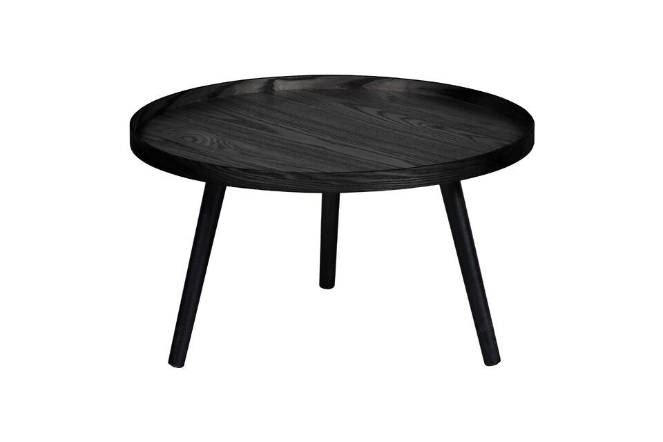 Small black wood side table Mesa Woood