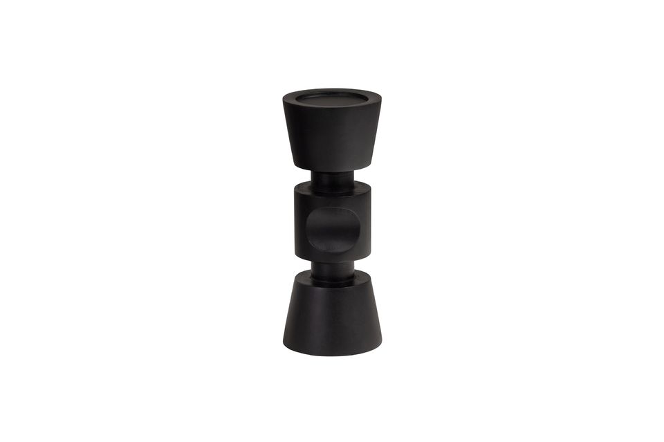 Small candlestick in black mango wood Midi - 3