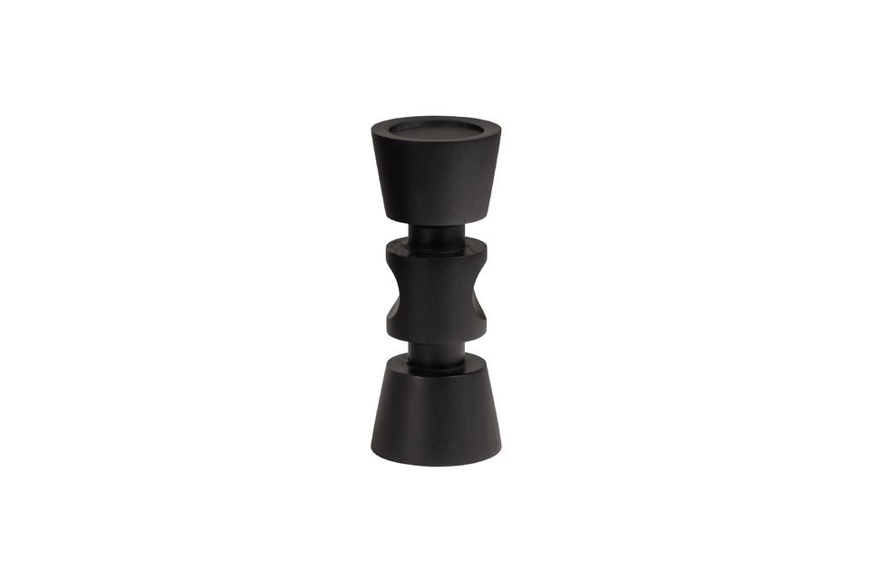 Small candlestick in black mango wood Midi - 4