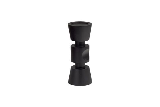 Small candlestick in black mango wood Midi Clipped