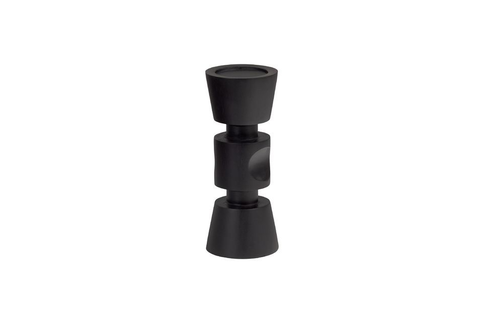 Small candlestick in black mango wood Midi Woood