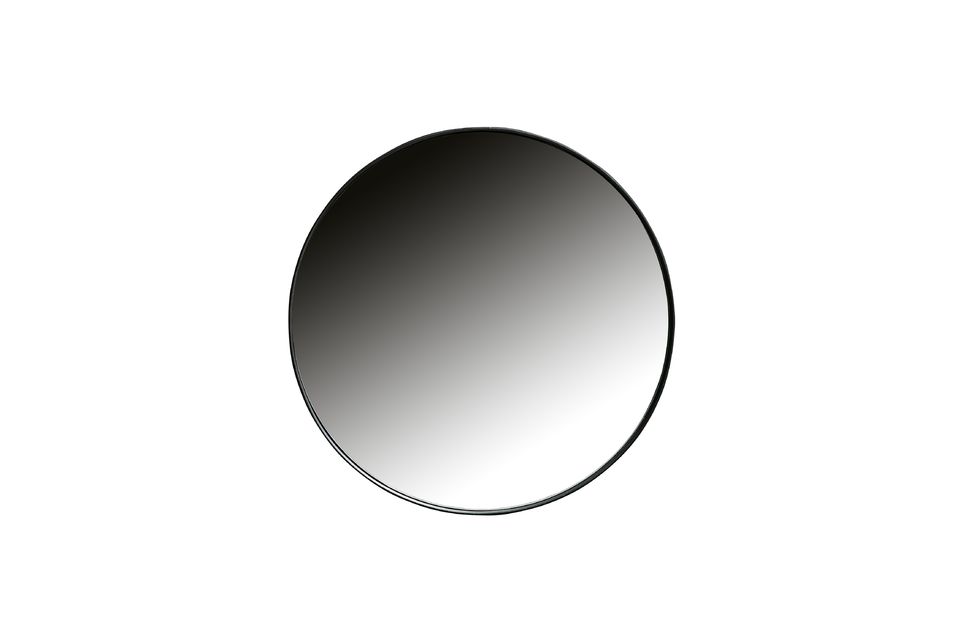 Small round black metal mirror Doutzen Woood