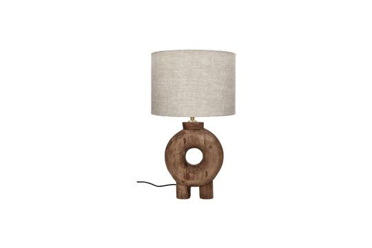 Small round lamp in brown wood Lampedusa
