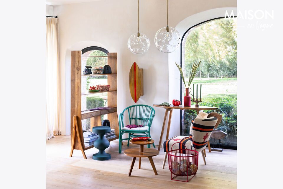 The dark brown color of the wood brings a touch of warmth and elegance to any room