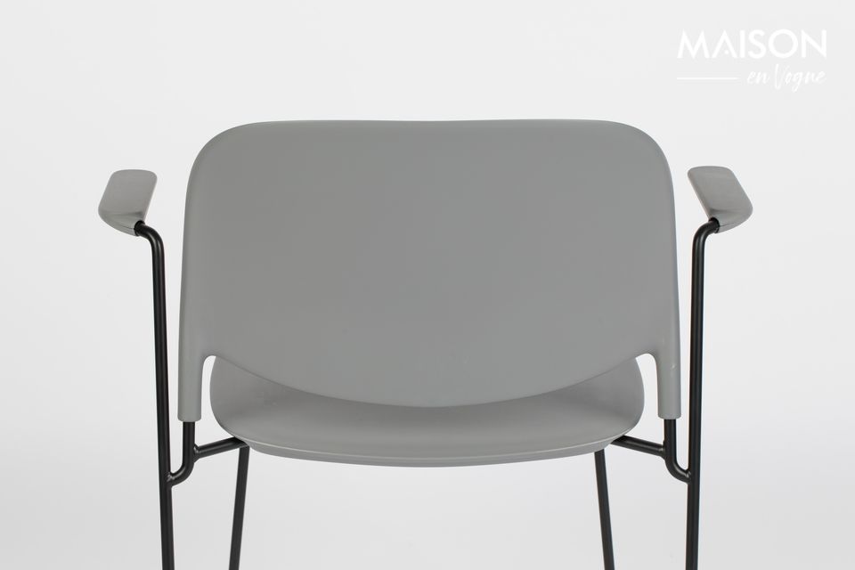 A chair that is easy to stack and has a sturdy fibreglass-reinforced structure