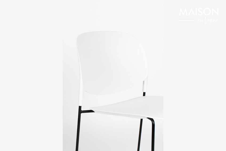 A chair with a trendy design with a fibreglass reinforced seat