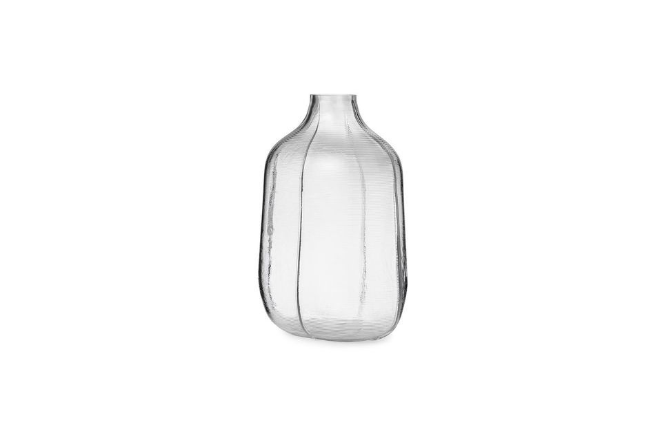 The series consists of a tall vase in brown or clear glass