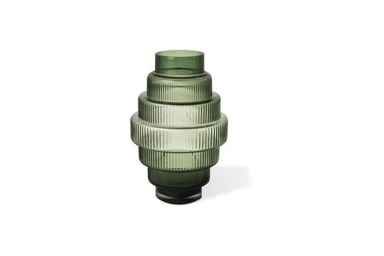 Steps small green glass vase