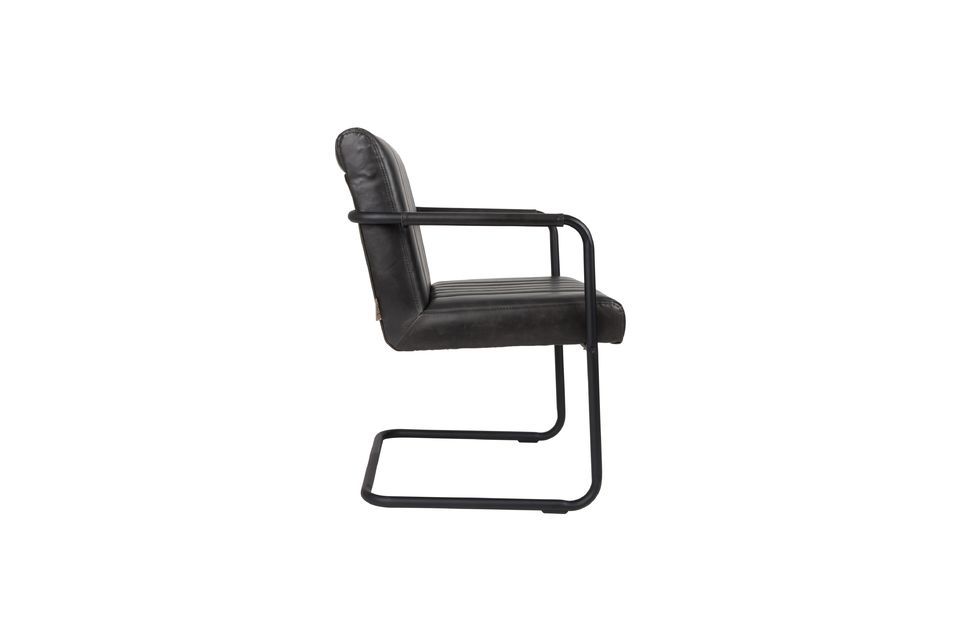 Stitched armchair in black - 7