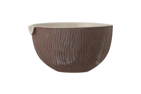 Stoneware brown bowl Toula Clipped