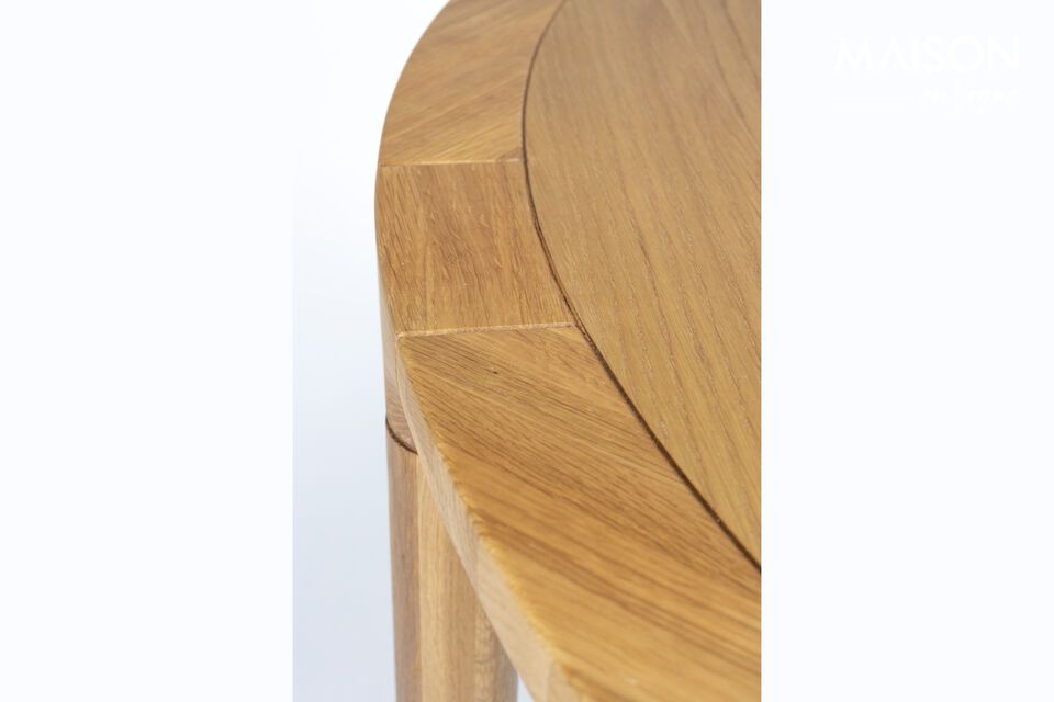 Storm beige round wooden table D128 - 7