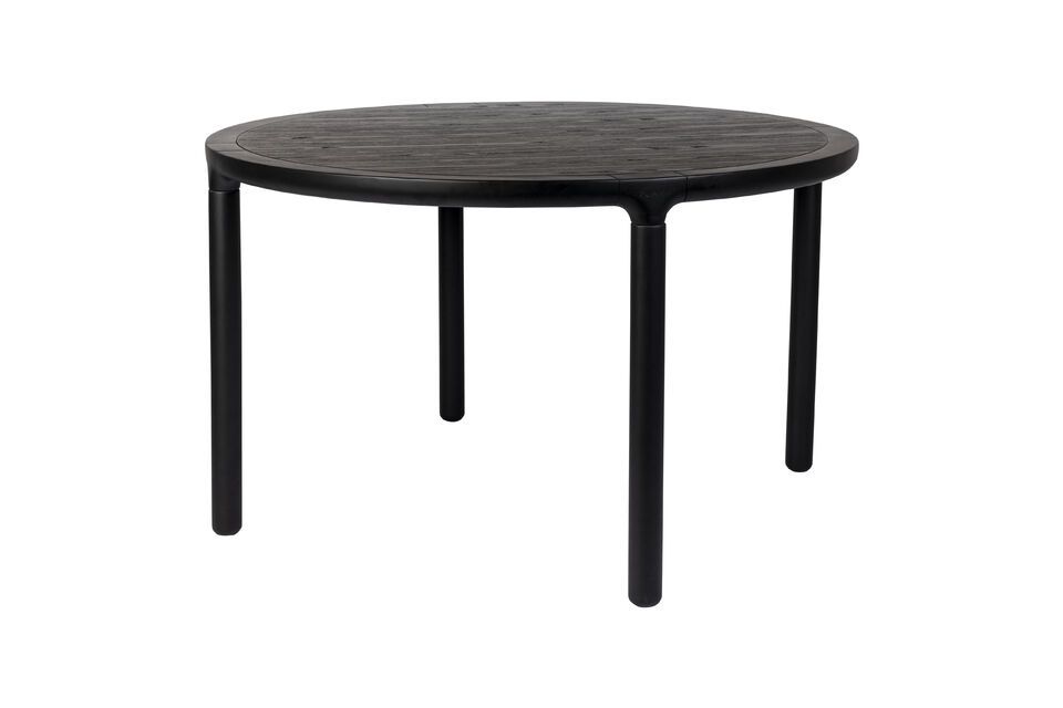 Storm black wooden round table D128 Zuiver