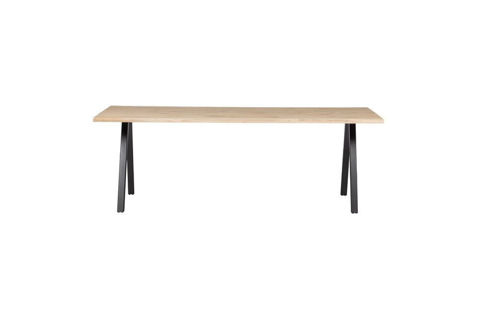 Table 199x90 in solid oak beige square leg Tablo Woood