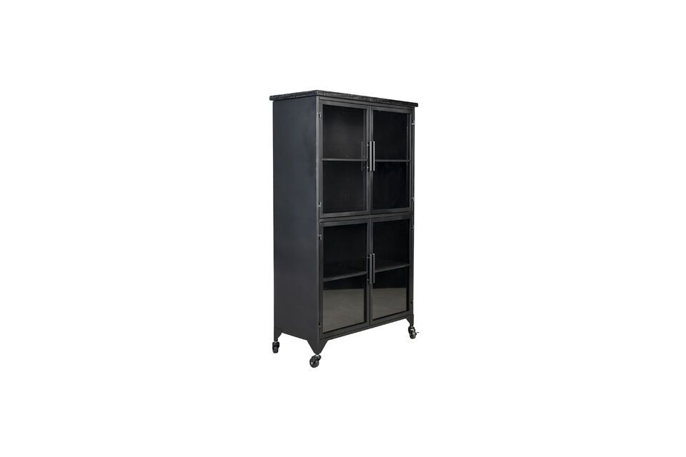 Introduce a touch of elegance and functionality to your space with Ferre\'s tall black wooden