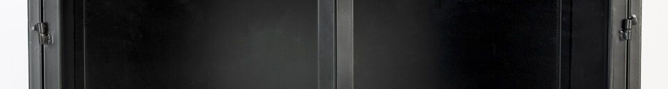 Material Details Tall showcase in black wood Ferre