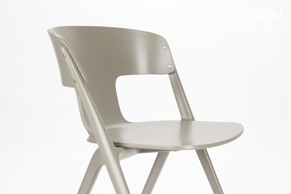 Taupe plastic garden chair Horizon - 9