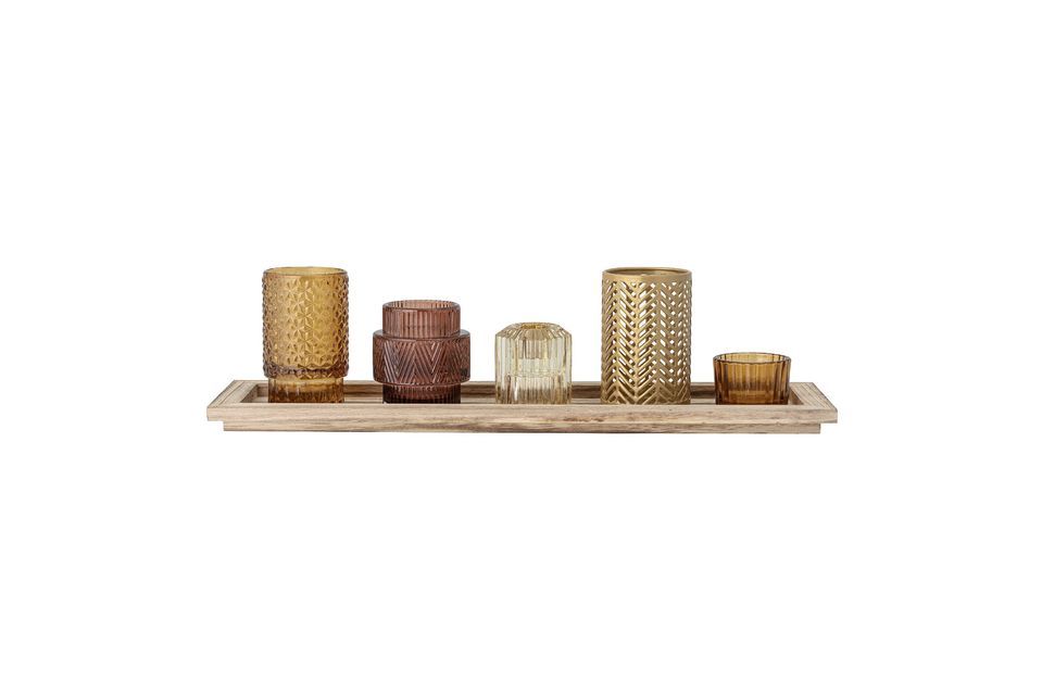 Bring a cozy touch to your table, dresser or shelf with these six candle holders