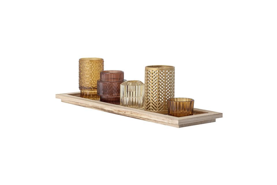 These candle holders are made of spray colored glass in shades of brown