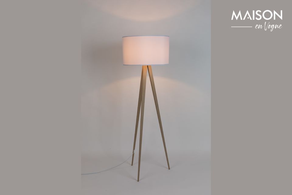 Trépied White Wood Floor Lamp Zuiver