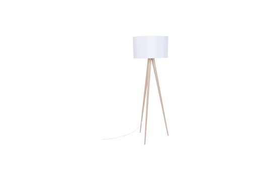 Trépied White Wood Floor Lamp