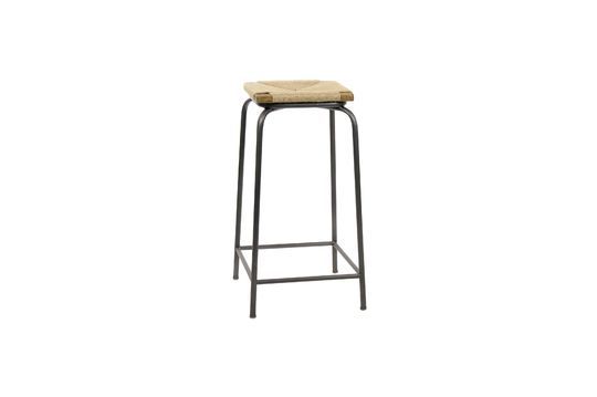 Troquet stool in metal and rattan Clipped