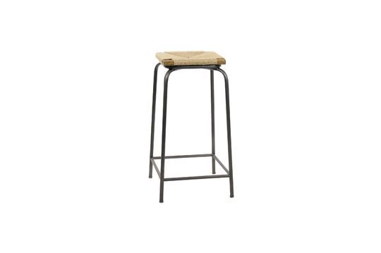 Troquet stool in metal and rattan