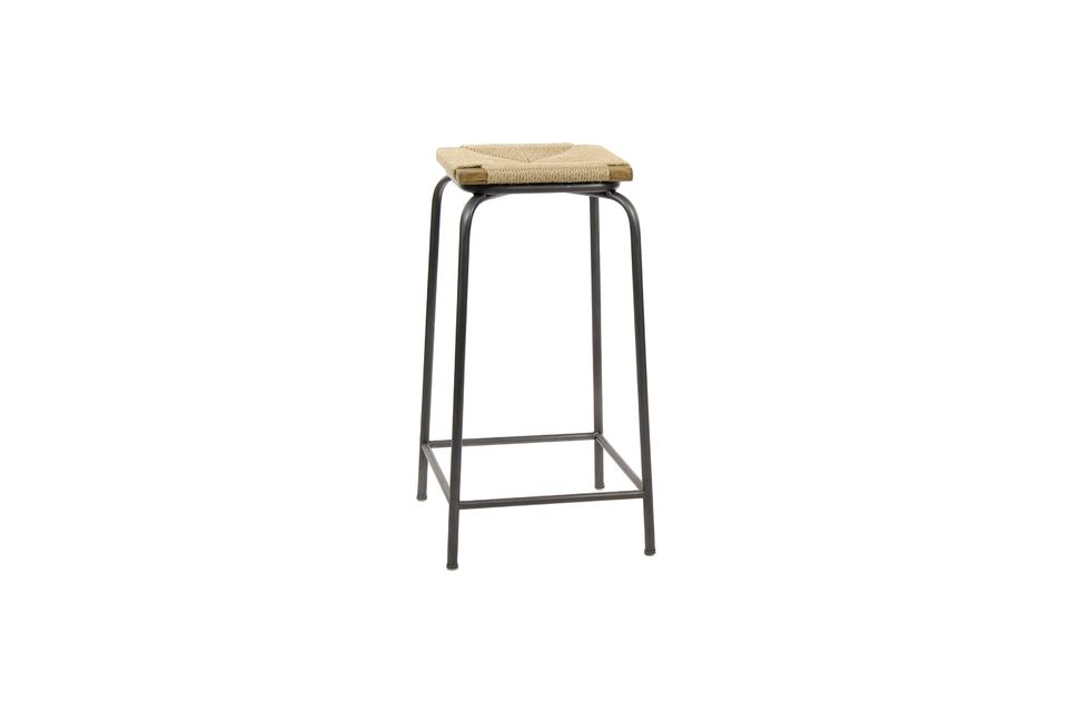 Troquet stool in metal and rattan Pomax