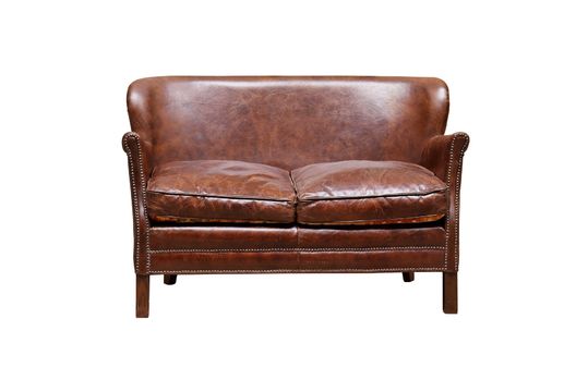 Turner two-seater leather armchair Clipped
