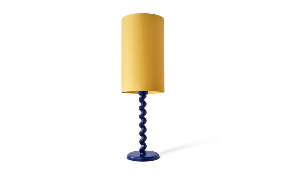 The Twister lamp base in dark blue perfectly matches the design of the Twister side table