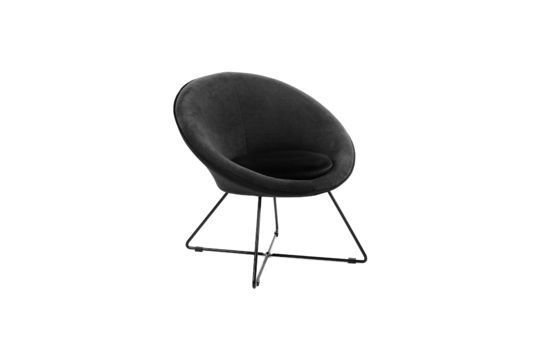 Velvet Garbo armchair black Clipped