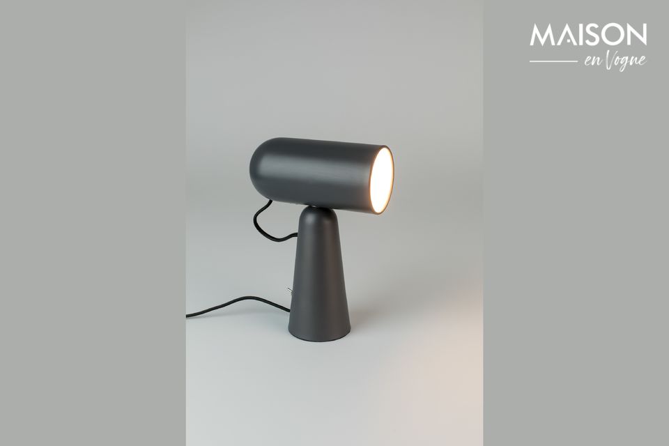 A tilting lacquered iron desk lamp