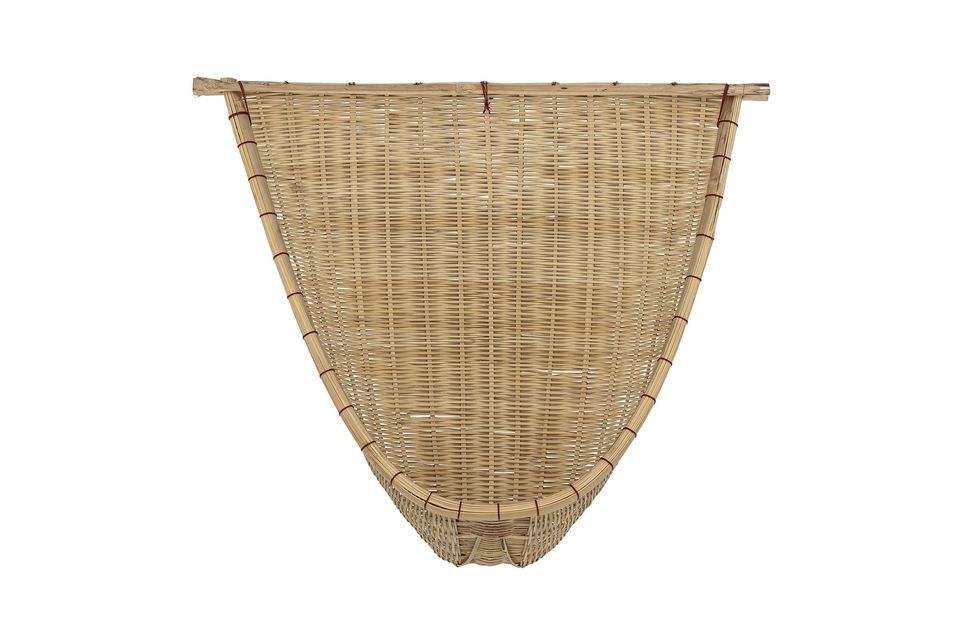It is woven from natural colored bamboo and can be used to hold small objects