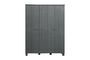 Miniature Wardrobe 3 doors in dark gray wood Dennis Clipped