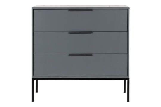 Wardrobe with drawers in grey wood Adam Clipped