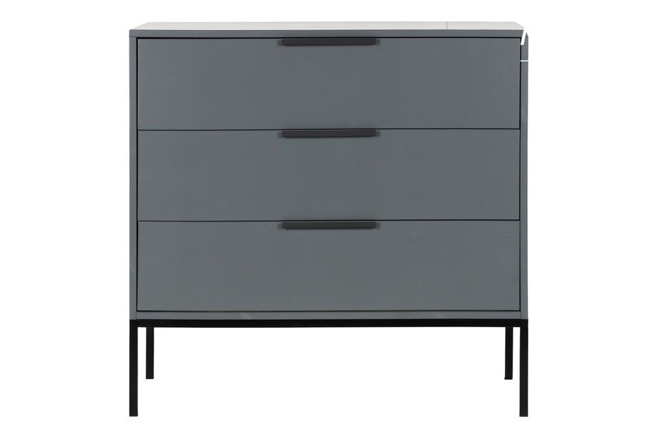 Wardrobe with drawers in grey wood Adam Woood