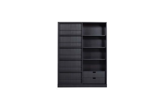 Wardrobe with sliding door in black wood Swing Clipped