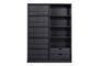 Miniature Wardrobe with sliding door in black wood Swing Clipped