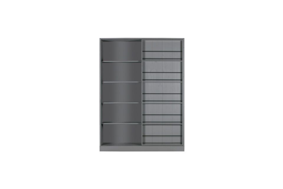 Wardrobe with sliding door in dark grey wood Swing - 4