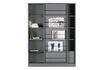 Miniature Wardrobe with sliding door in dark grey wood Swing 2