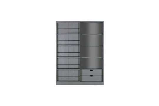 Wardrobe with sliding door in dark grey wood Swing Clipped